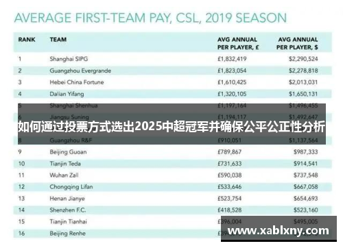 如何通过投票方式选出2025中超冠军并确保公平公正性分析